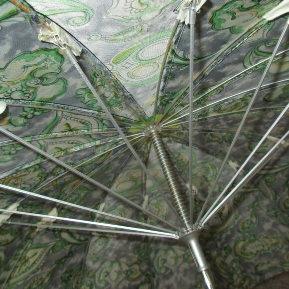 Vintage Frankford Umbrella Co. Umbrella Made In Japan 100% Rayon Paisley Print - Picture 6 of 10
